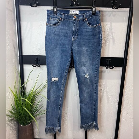 Free People Great Heights Frayed Skinny Jeans Size 30 - Picture 6 of 16